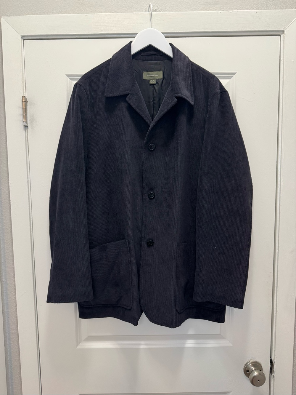 Ermenegildo Zegna Car Coat Velour Button Front
